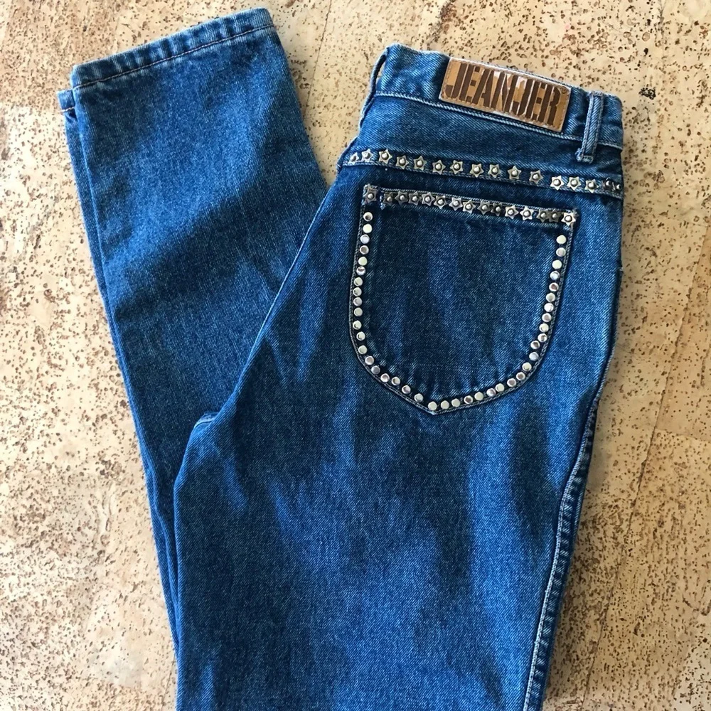 JEANJER Vintage Y2K 80’s Bedazzled Studded High Waist Mom Jeans 9/10 Fits Sz 4